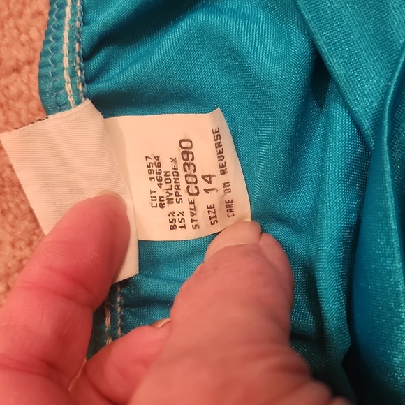 Sun Streak Woman's Bikini Bottom with cross over front in Turquoise Blue - Picture 4 of 6